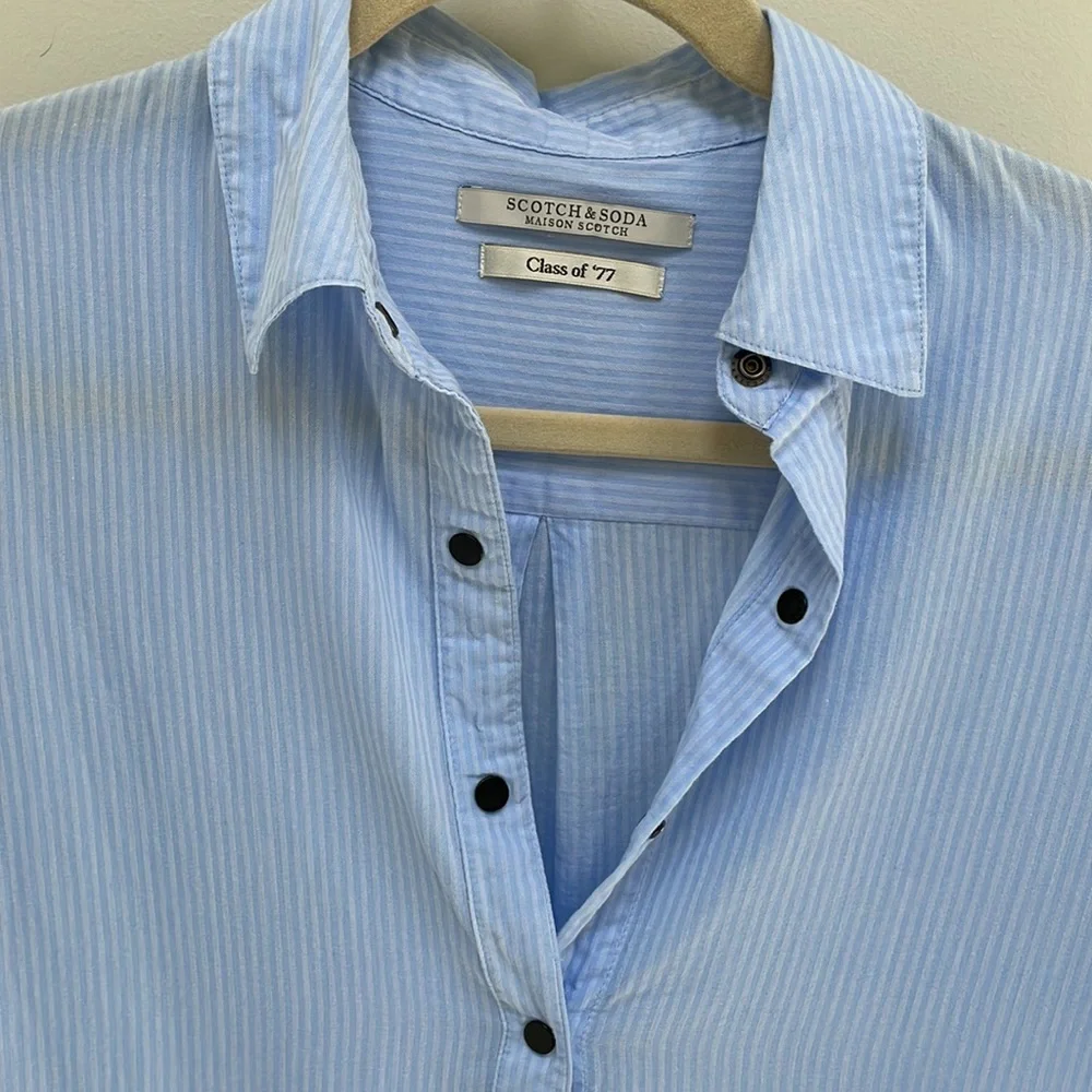 Scotch & Soda Light Blue Striped Button-Down Shirt - Picture 2 of 8